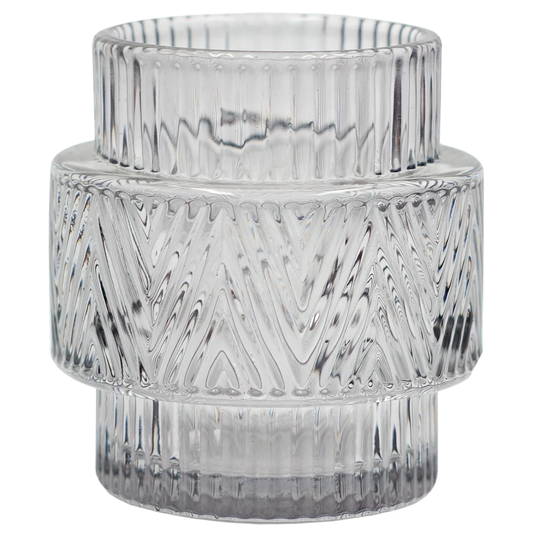 * Outlet Sale Grey Glass Votive Candle Holder, 3