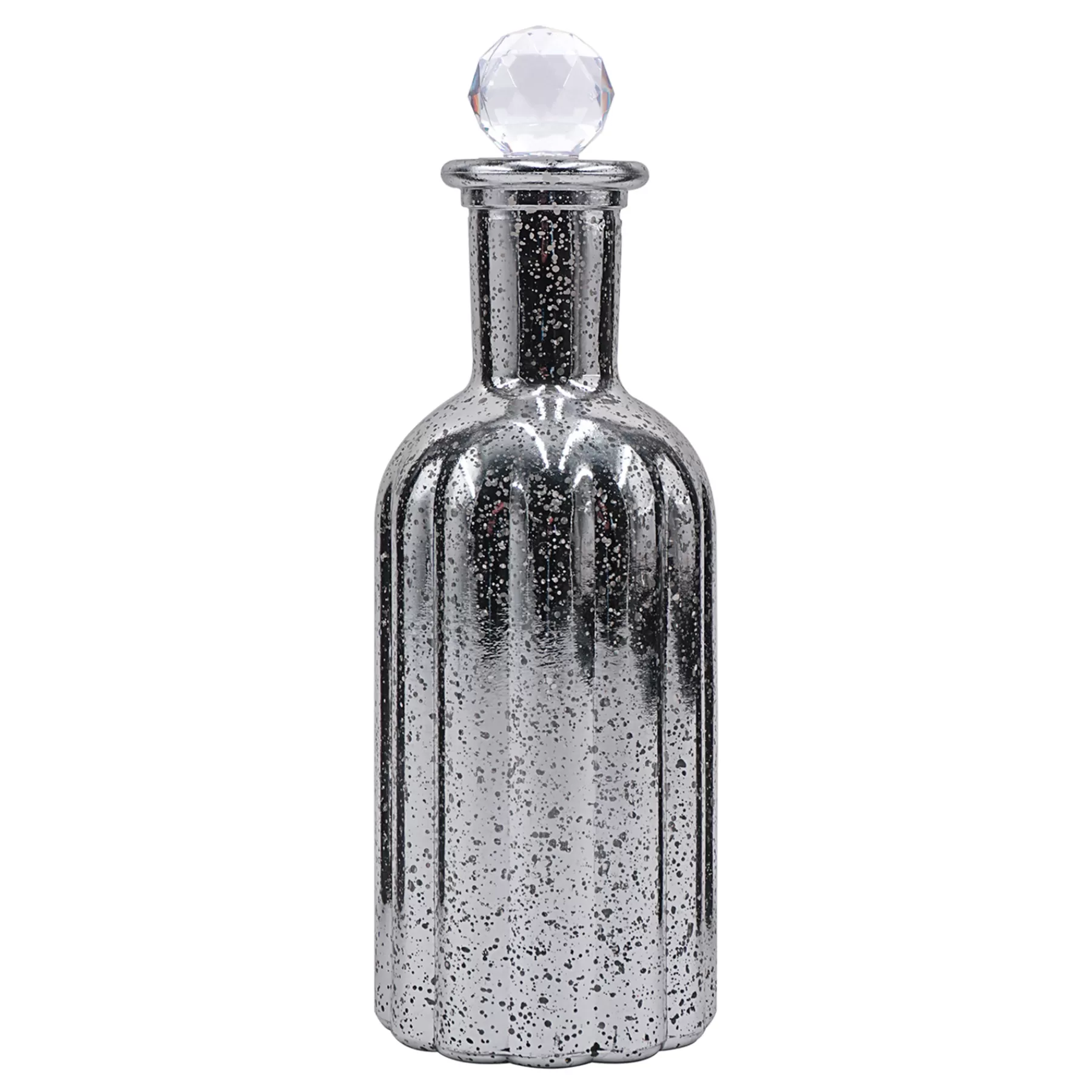 * Outlet Sale Mercury Glass Bottle Vase With Lid, 9