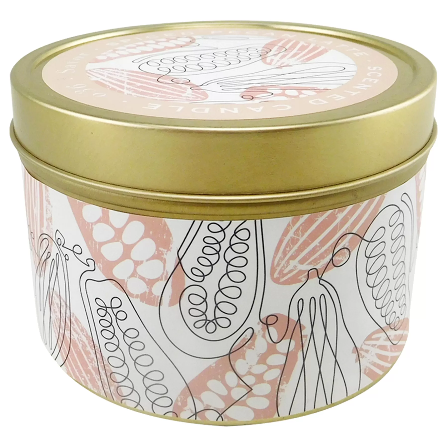 * Outlet Sale Spiced Pecan Latte Scented Tin Jar Candle, 9Oz