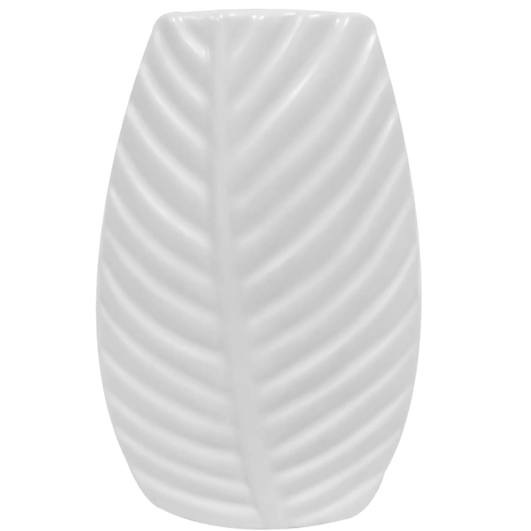 * Outlet Sale White Palm Ceramic Vase, 9