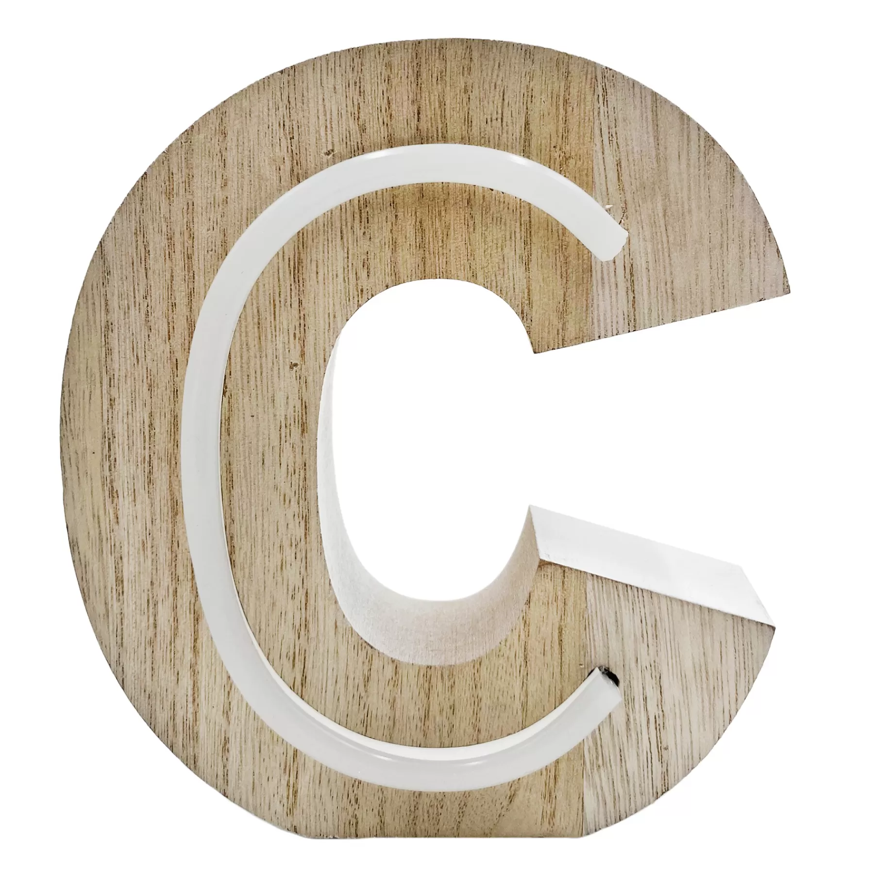 * Premium 6 Led Wooden Letter, C