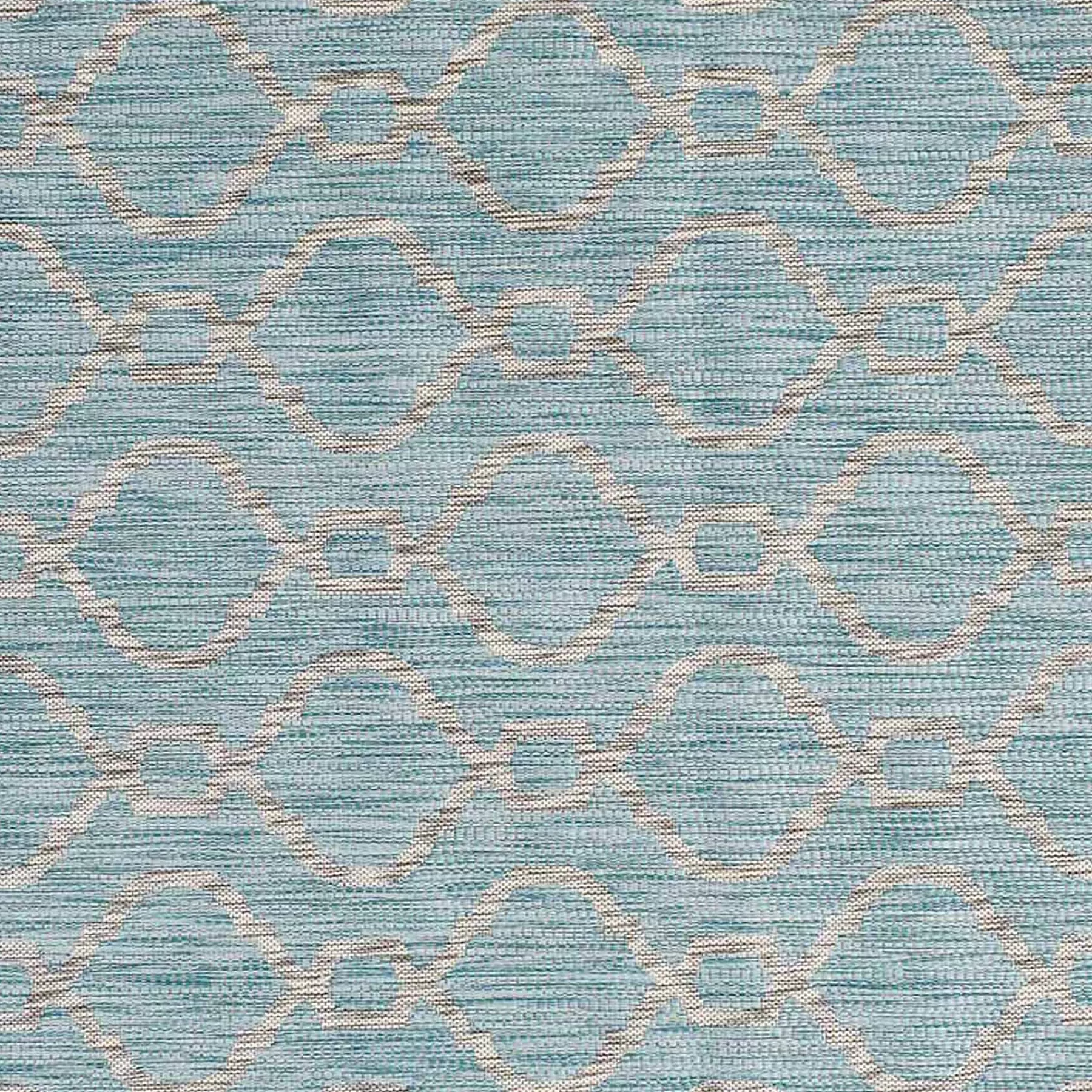 * Premium (E306) Aqua Geometric Wave Indoor & Outdoor Accent Rug, 2 4