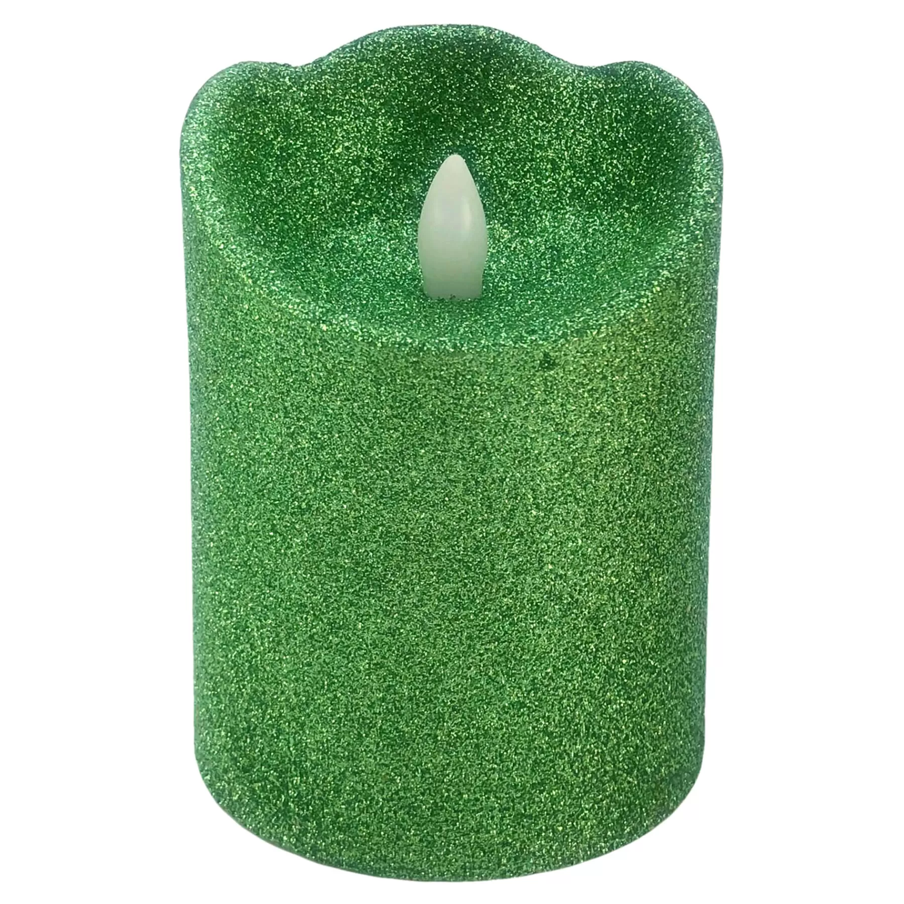 * Premium Green Glittered Led Halloween Candle, 4