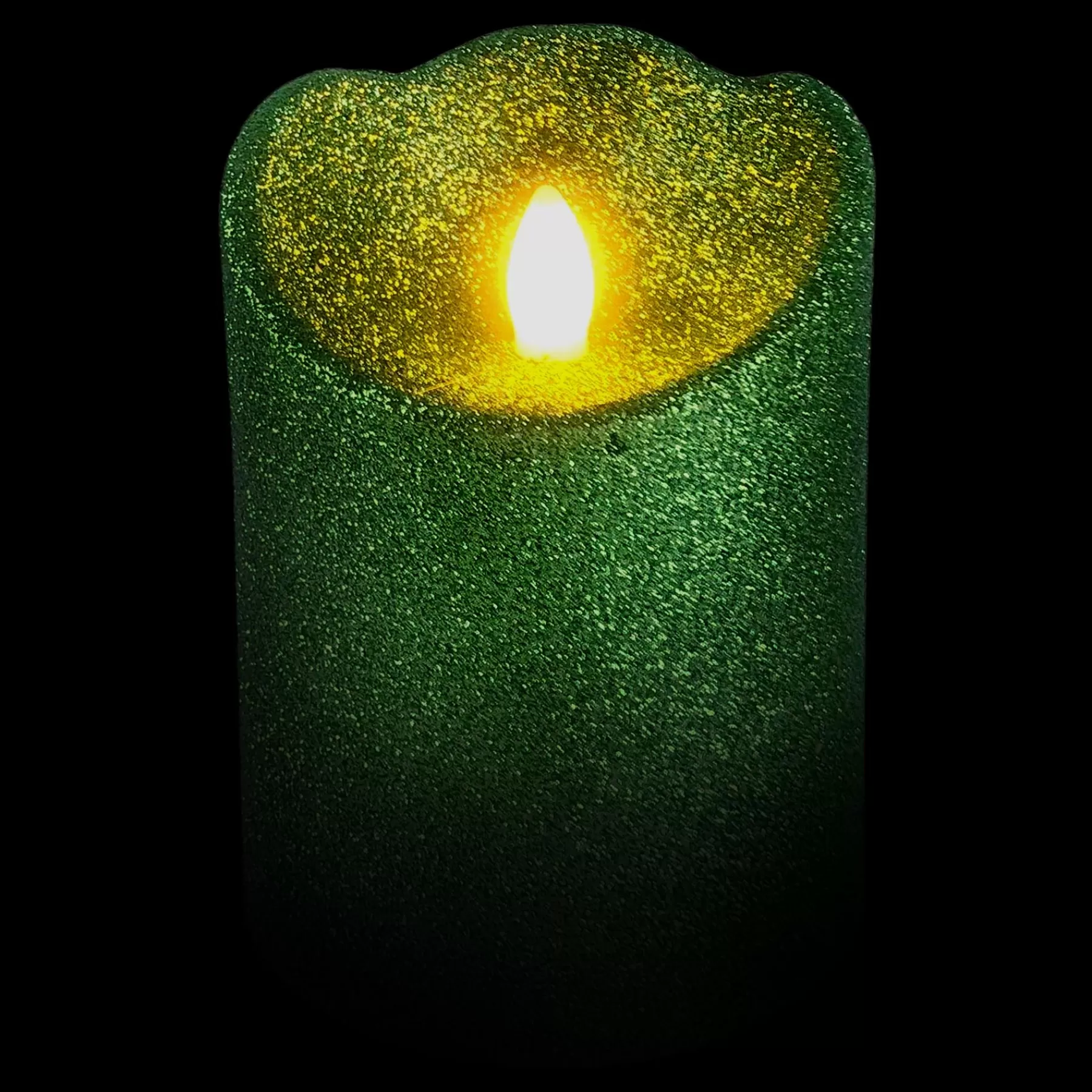 * Premium Green Glittered Led Halloween Candle, 4