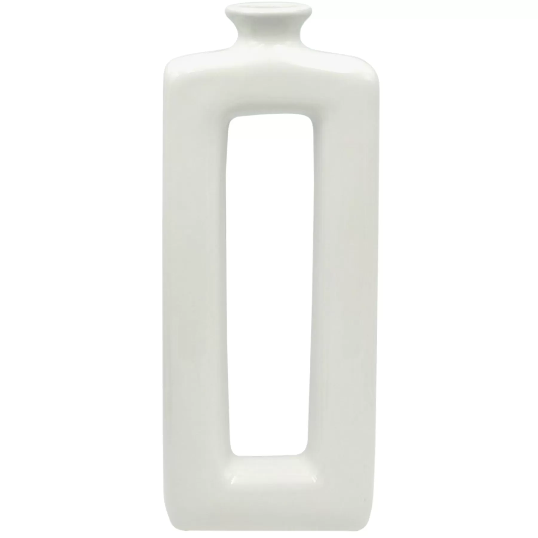 * Premium Laila Ali Open White Ceramic Vase, 15.5