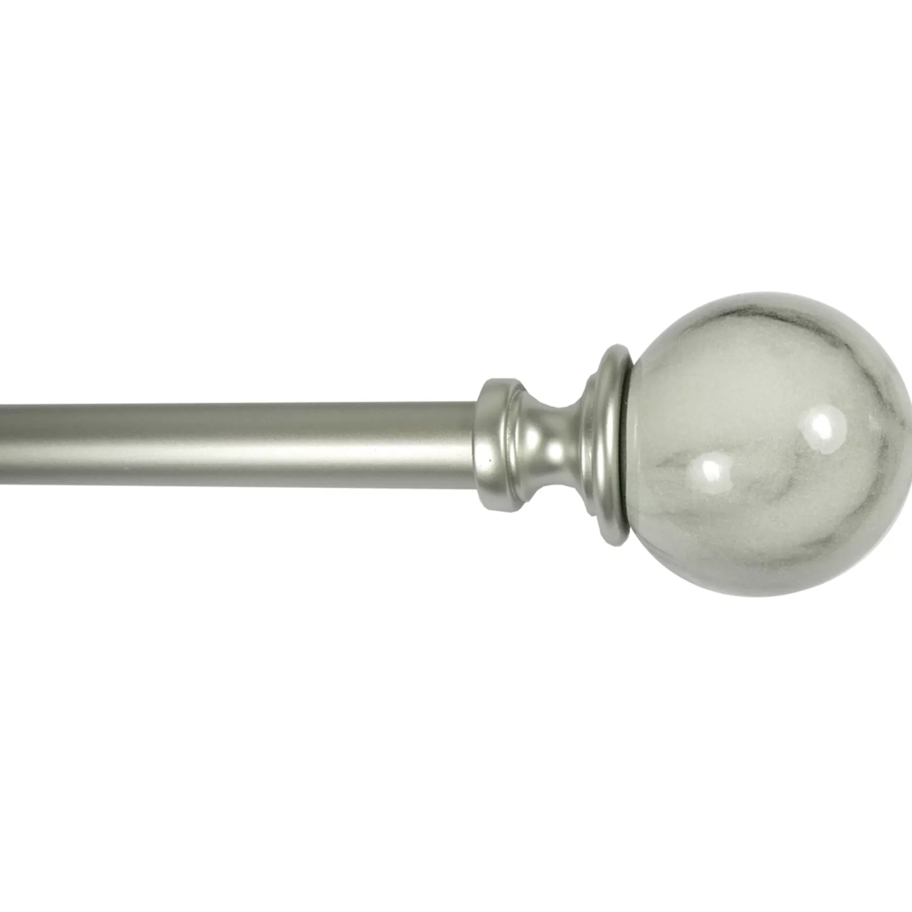 * Premium Romeo Mable Finish Ball 84 -120 Adjustable 3/4 Diameter Curtain Rod, Nickel Finish