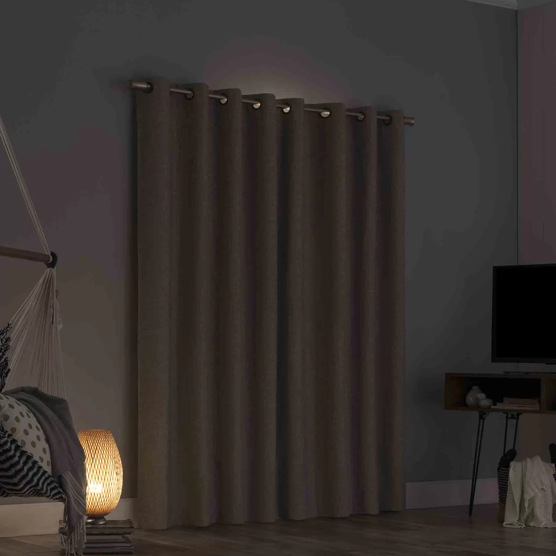 * Premium Sun Zero Pacey Grey Blackout Grommet Curtain Panel, 84