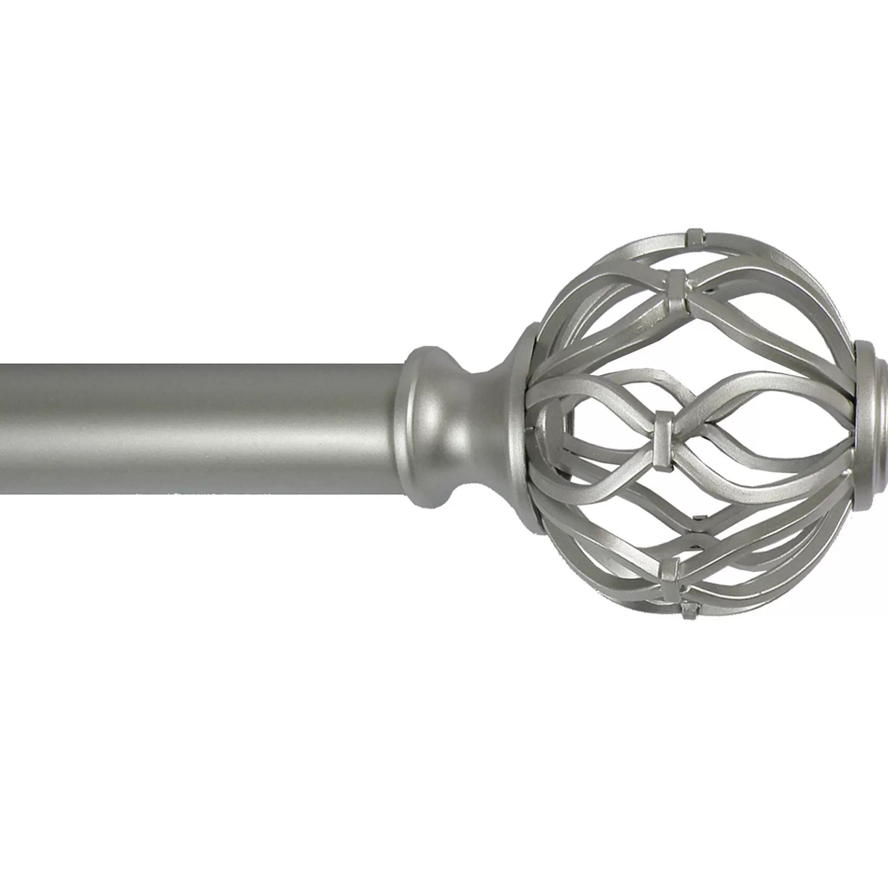 * Premium Winslow Metal Cage 18 -36 Adjustable 1 Diameter Curtain Rod, Nickel Finish