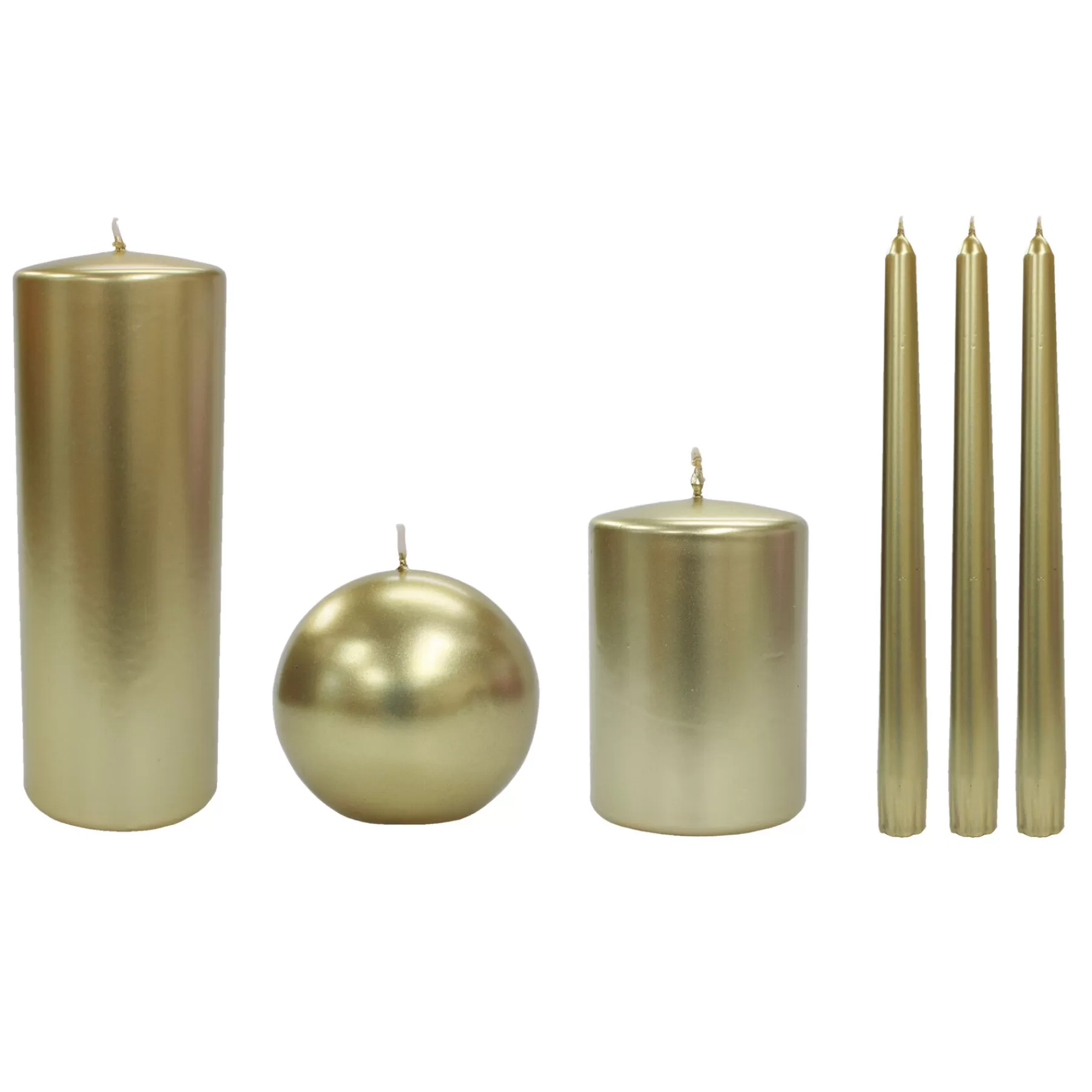 * Reliable Quality 6-Pack Metallic Gold Unscented Overdip Candles