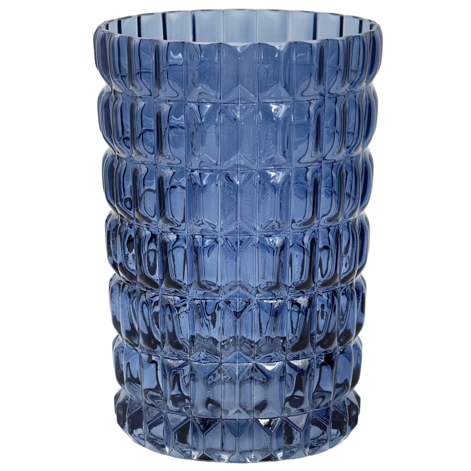 * Reliable Quality Laila Ali Blue Textured Glass Vase, 8