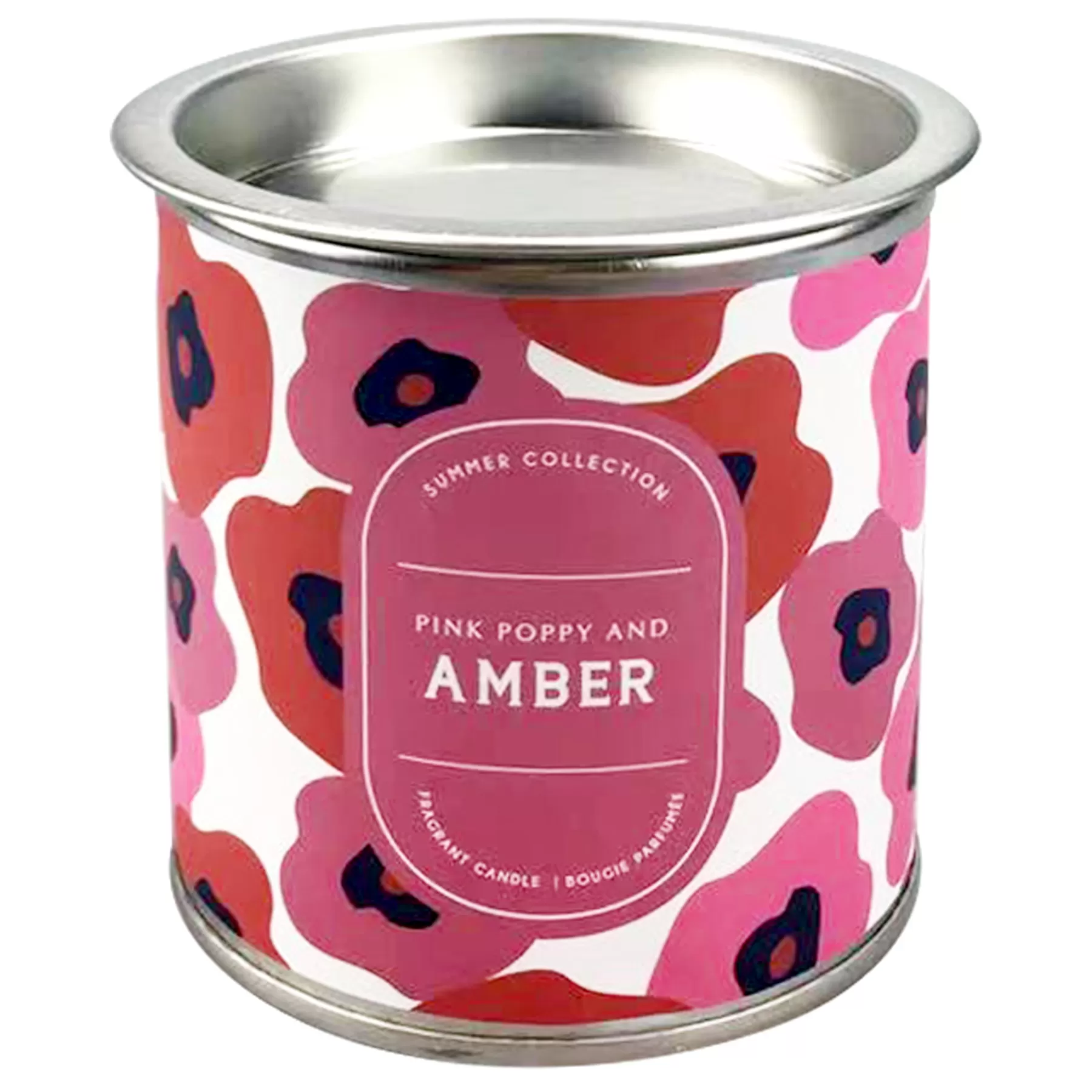 * Reliable Quality Pink Poppy & Amber Scented Tin Candle, 6.5Oz