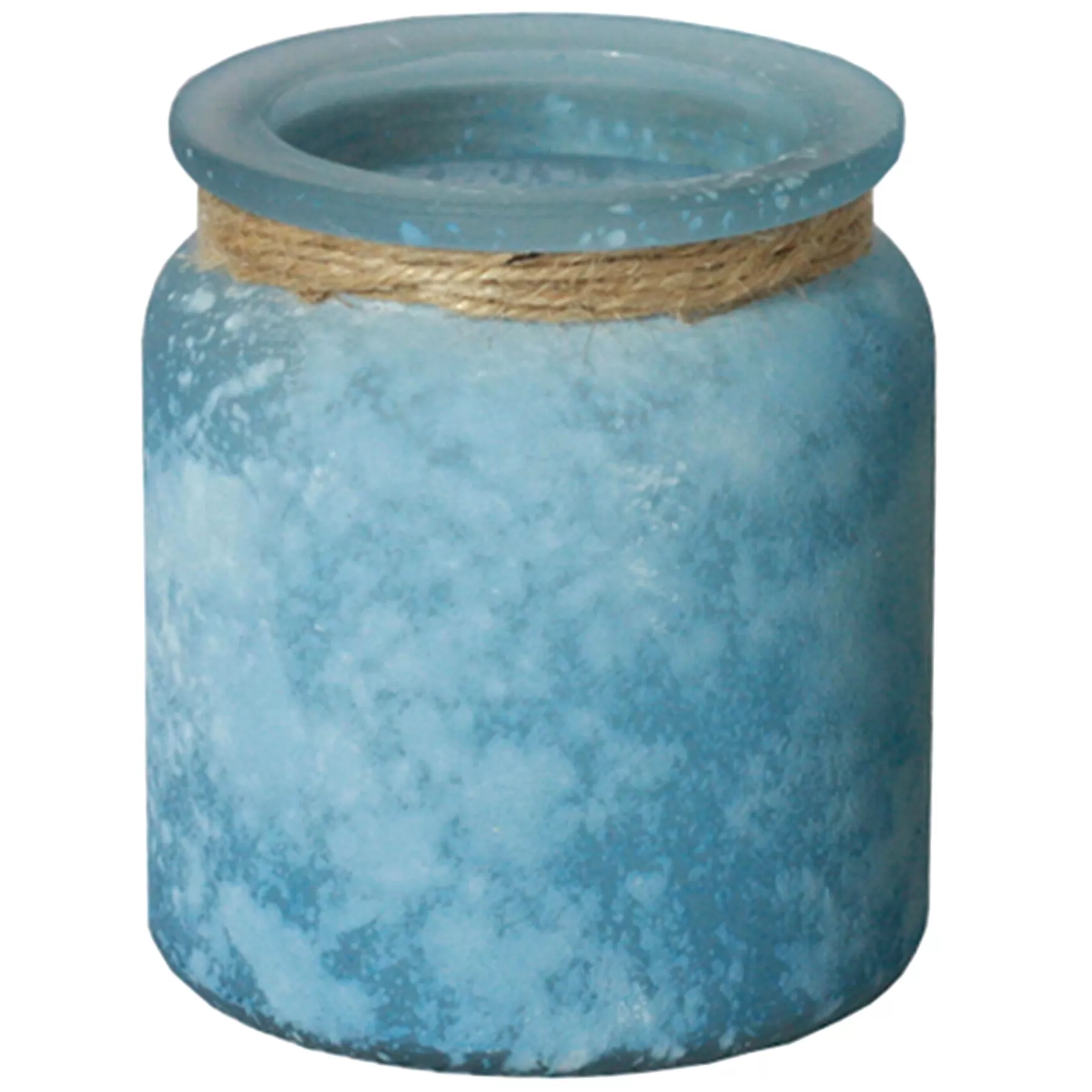 * Reliable Quality Sea Salt Light Blue Glass Citronella Candle, 3.5