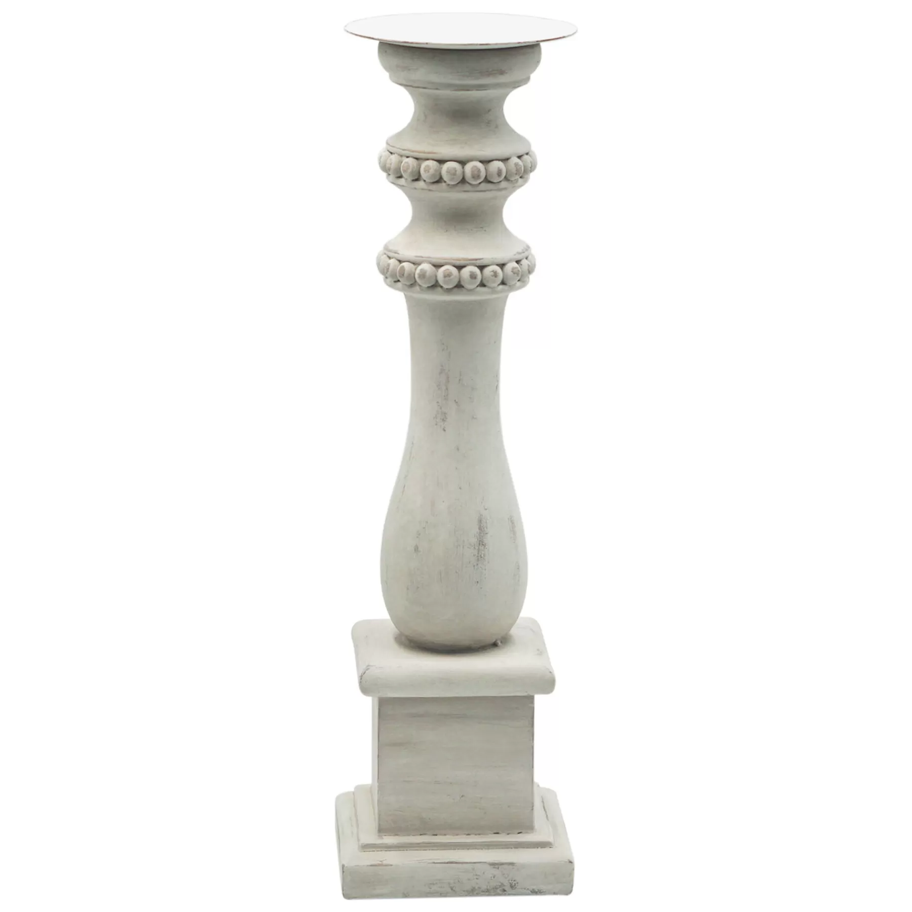 * Reliable Quality White Beaded Candle Holder, 15