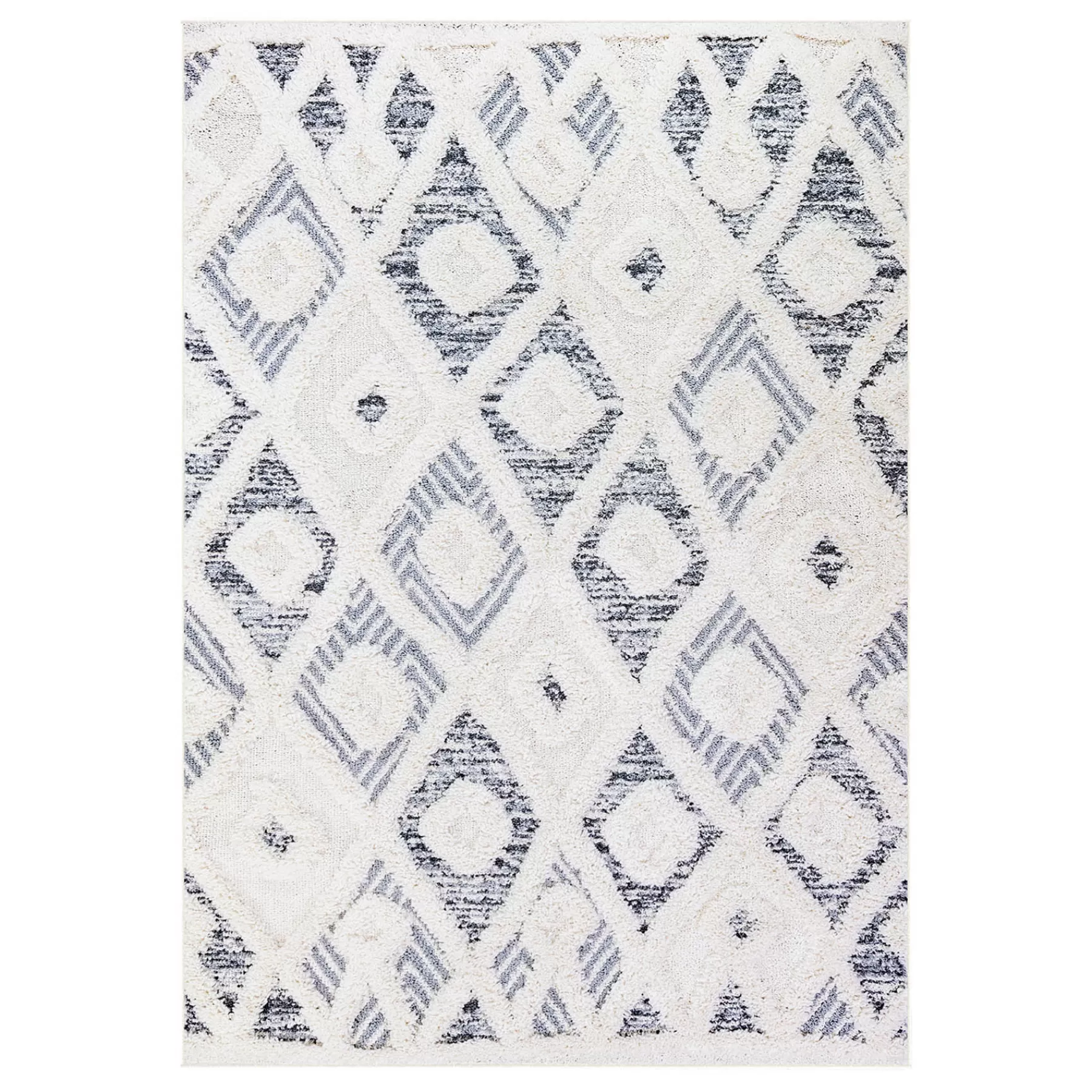 * Sale (B712) Gloria Cream Diamond Design Area Rug, 5 7