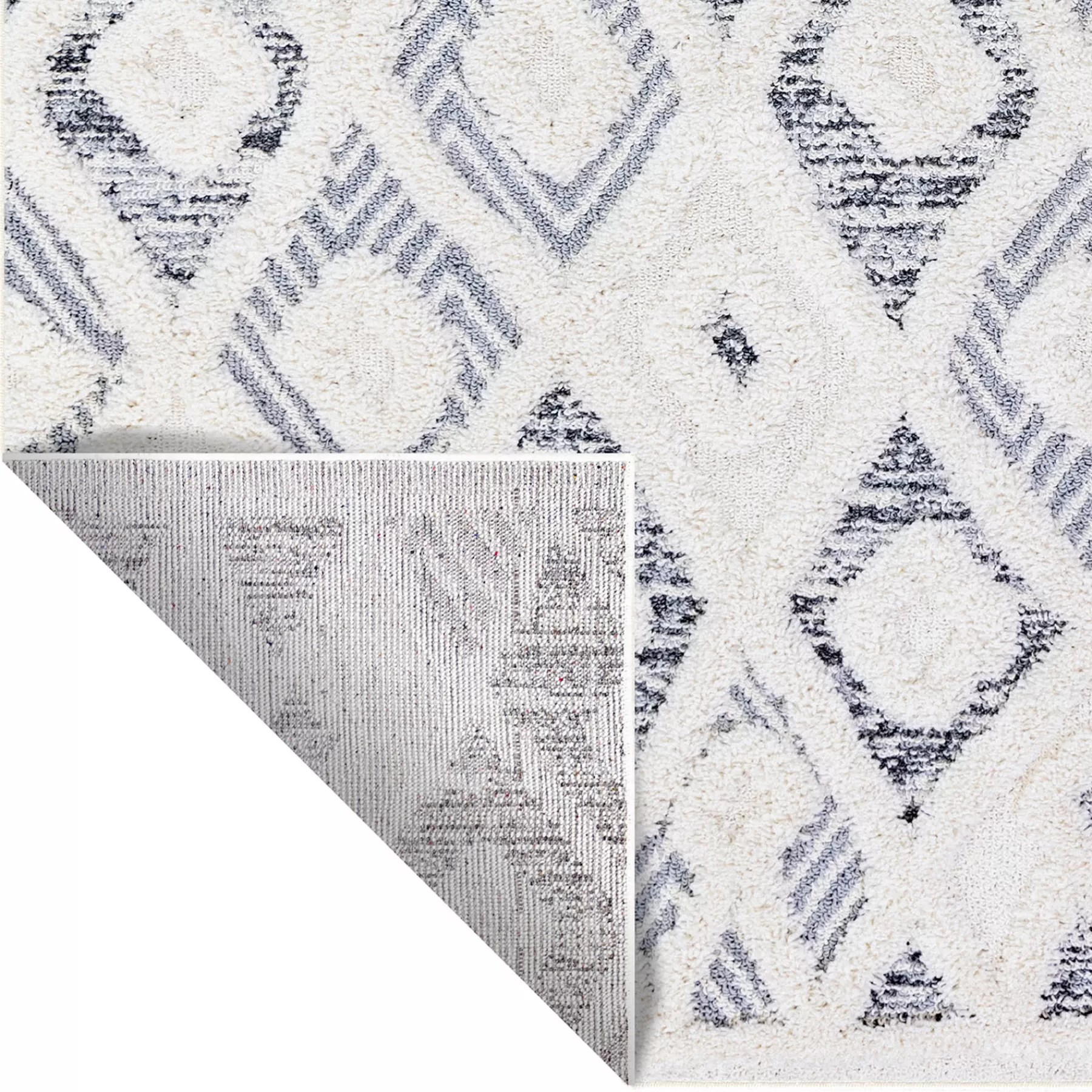 * Sale (B712) Gloria Cream Diamond Design Area Rug, 5 7