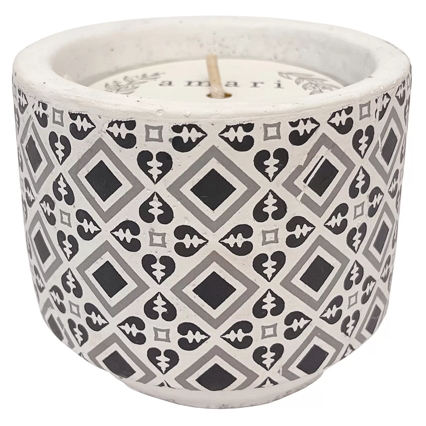 * Sale Black Patterned Cement Citronella Candle