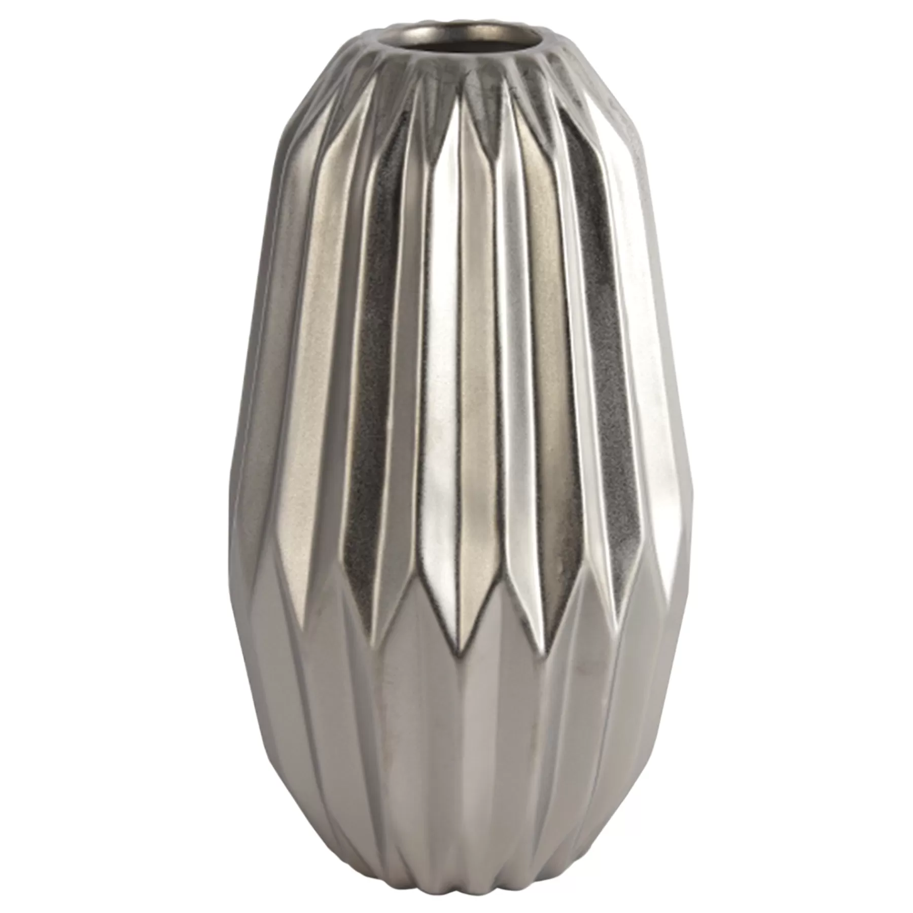 * Sale Laila Ali Silver Fluted Ceramic Vase, 10