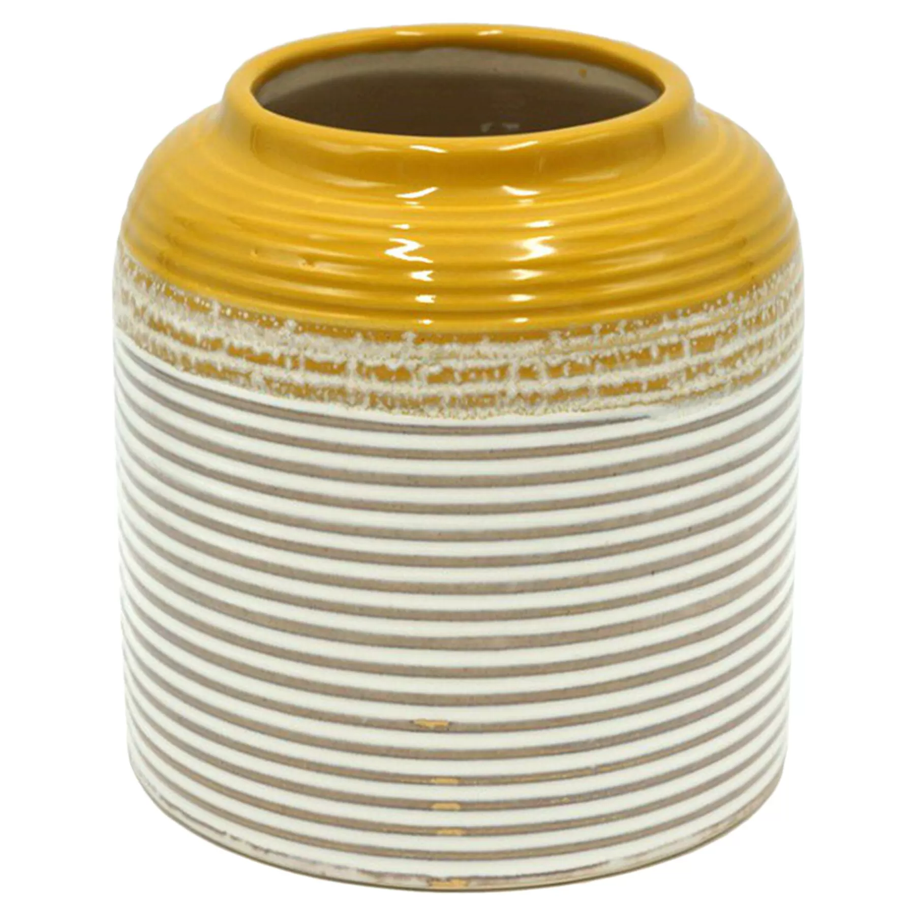 * Sale Yellow & White Ceramic Vase, 6